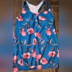 Coral Reef Swim CHASE TOP Blue Floral Large